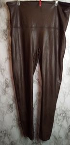 Brown Spanx Faux Leather Leggings Sz 2XL